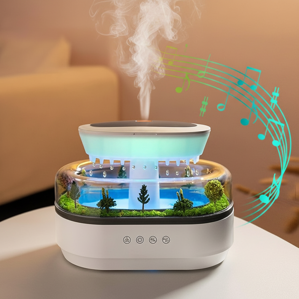 Rain Cloud Humidifier – RGB & Bluetooth Speaker